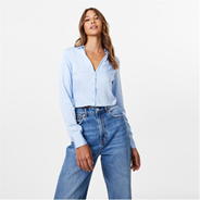 Baby Blue - Jack Wills - Cropped Satin Shirt