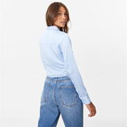 Baby Blue - Jack Wills - Cropped Satin Shirt