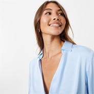 Baby Blue - Jack Wills - Cropped Satin Shirt