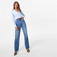 Baby Blue - Jack Wills - Cropped Satin Shirt