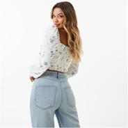 Blue Ditsy - Jack Wills - Balloon Sleeve Blouse