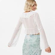 Cream - Jack Wills - Ruffle Peplum Blouse