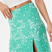 Green Print - Jack Wills - Split Midi Skirt