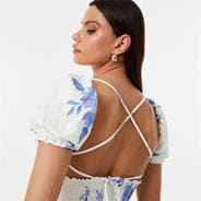 White Print - Jack Wills - Tie Back Top