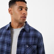 Navy Dble Face - Jack Wills - Brush Flannel Check