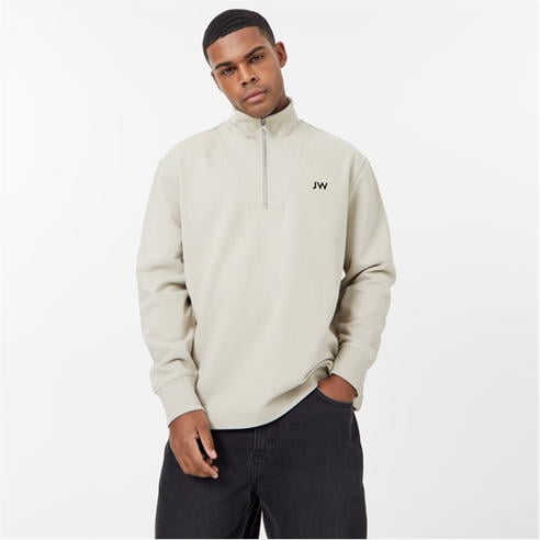 Jack Wills - Flocked Quarter Zip Sweater