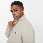 Chalk - Jack Wills - Flocked Quarter Zip Sweater