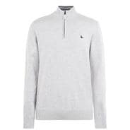 Lt Ash Marl - Jack Wills - Funnel Neck Half Zip Jumper