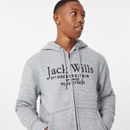 Grey Marl - Jack Wills - Graphic Zip Hoodie