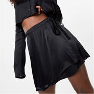 Black - Jack Wills - Satin Tie Skirt