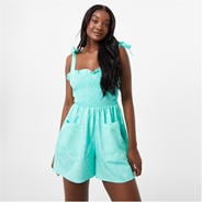 Mint Print - Jack Wills - Tie Shoulder Playsuit