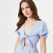 Blue - Jack Wills - Tie Front Playsuit