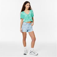 Green Print - Jack Wills - Keyhole Blouse