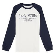 Marshmallow - Jack Wills - Raglan Long Sleeve T-Shirt Junior Boys