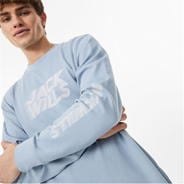 Powder Blue - Jack Wills - Long Sleeve Graphic T-Shirt