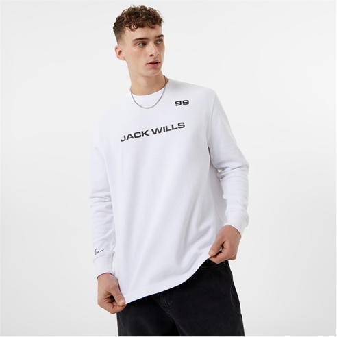 Jack Wills - Long Sleeve Graphic Textured T Shirt