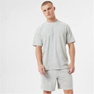 Cool Grey - Jack Wills - Logo Repeat Towelling T-Shirt