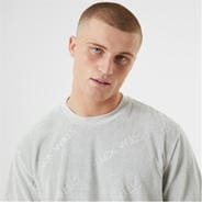 Cool Grey - Jack Wills - Logo Repeat Towelling T-Shirt