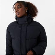 Black - Jack Wills - Longline Puffer Coat