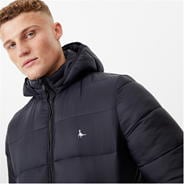 Black - Jack Wills - Kershaw Hooded Puffer Jacket