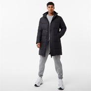 Black - Jack Wills - Long Quilt Parka Sn34