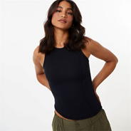 Black - Jack Wills - Asymmetric Seam Tank Top