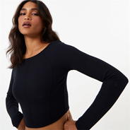 Black - Jack Wills - Long Sleeve Wide Neck Top