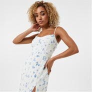 White Print - Jack Wills - Split Midi Dress