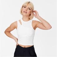 Vintage White - Jack Wills - Asymmetric Layered Tank