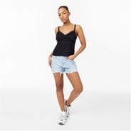 Black - Jack Wills - Lace Trim Cami Vest