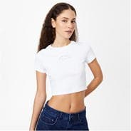 White - Jack Wills - Cropped Baby T-Shirt