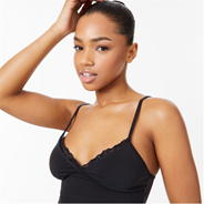 Black - Jack Wills - Lace Trim Cami Top