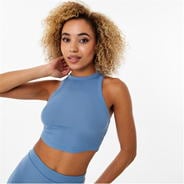 Blue - Jack Wills - Ribbed Cropped Tank