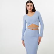 Soft Blue - Jack Wills - Ribbed Cross Over Top