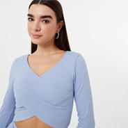 Soft Blue - Jack Wills - Ribbed Cross Over Top