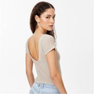 Stone - Jack Wills - Crochet Open Back Tee