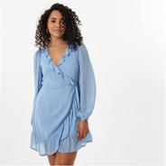 Pale Blue - Jack Wills - Wrap Frill Mini Dress