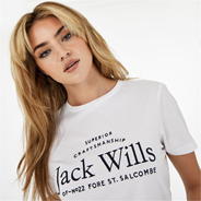 White - Jack Wills - Forstal Boyfriend Logo T-Shirt