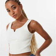 White - Jack Wills - Ribbed Notch Neck Vest Top