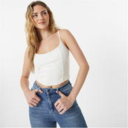 White - Jack Wills - Ribbed Cup Detail Vest Top