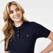 Navy - Jack Wills - Polo Cable Knitted Mini Dress