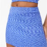 Blue Space Dye - Jack Wills - Space Dye Knit Rib Mini Skirt