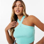 Mint Green - Jack Wills - Cross Over Knitted Strap Top