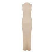 Stone - Jack Wills - High Neck Ribbed Maxi Dress