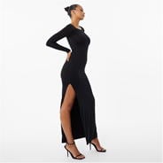 Black - Jack Wills - Second Skin Slit Maxi Dress