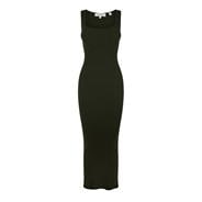 Dark Khaki - Jack Wills - Square Neck Ribbed Maxi Dress