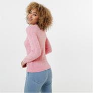 Pink - Jack Wills - Tinsbury Merino Wool Blend Cable Knitted Jumper