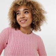 Pink - Jack Wills - Tinsbury Merino Wool Blend Cable Knitted Jumper