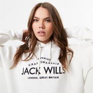 Vintage White - Jack Wills - Hunston Graphic Logo Hoodie