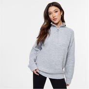 Grey Marl - Jack Wills - High Neck Zip Knitted Jumper